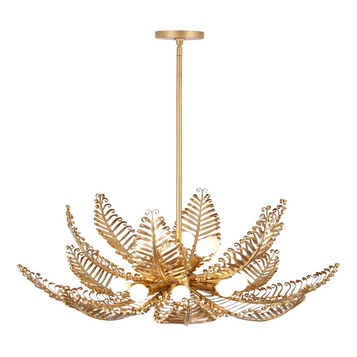 Kalco Lighting Fern 14 Light Chandelier, Modern Gold