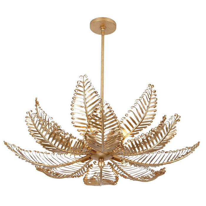 Kalco Lighting Fern 14 Light Chandelier, Modern Gold