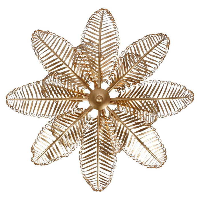 Kalco Lighting Fern 14 Light Chandelier, Modern Gold