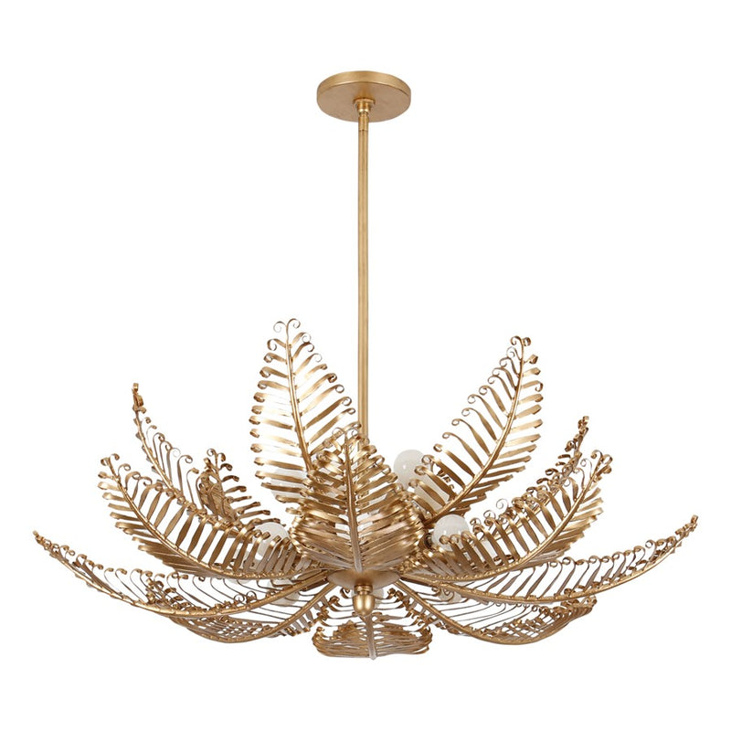 Kalco Lighting Fern 14 Light Chandelier, Modern Gold
