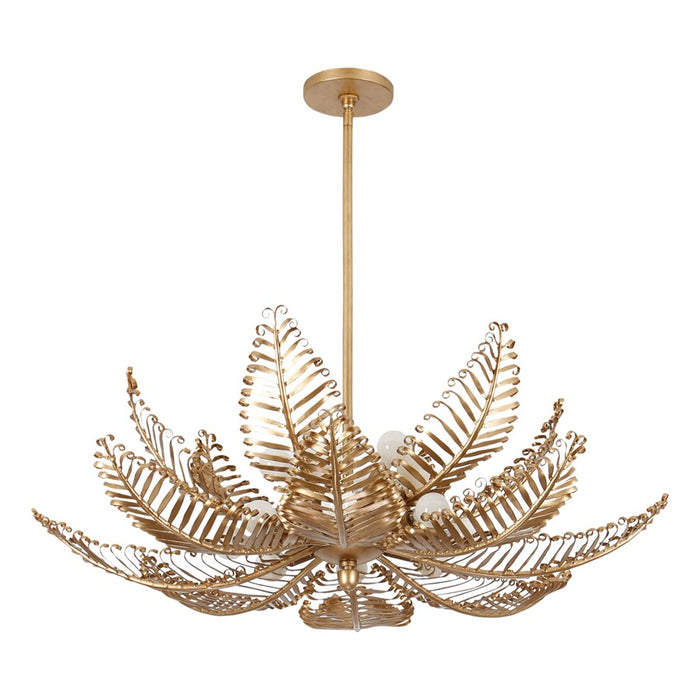 Kalco Lighting Fern 14 Light Chandelier, Modern Gold