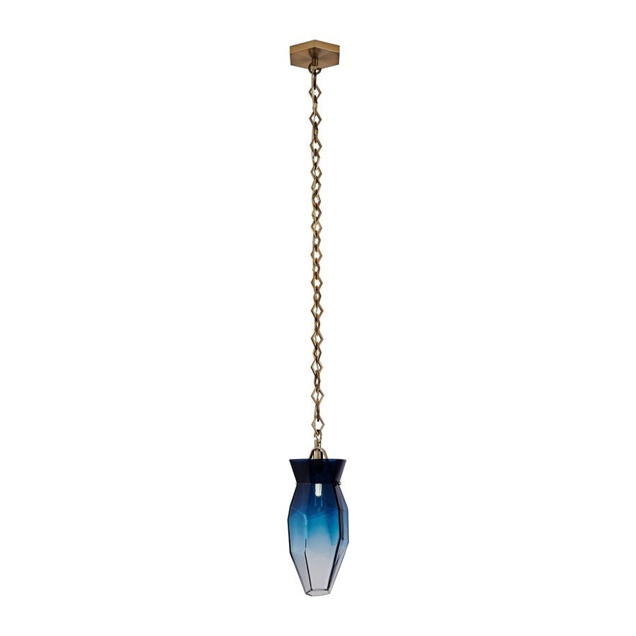 Kalco Lighting Bolsa 1 Light 6.5" Pendant, Winter Brass - 528311WB