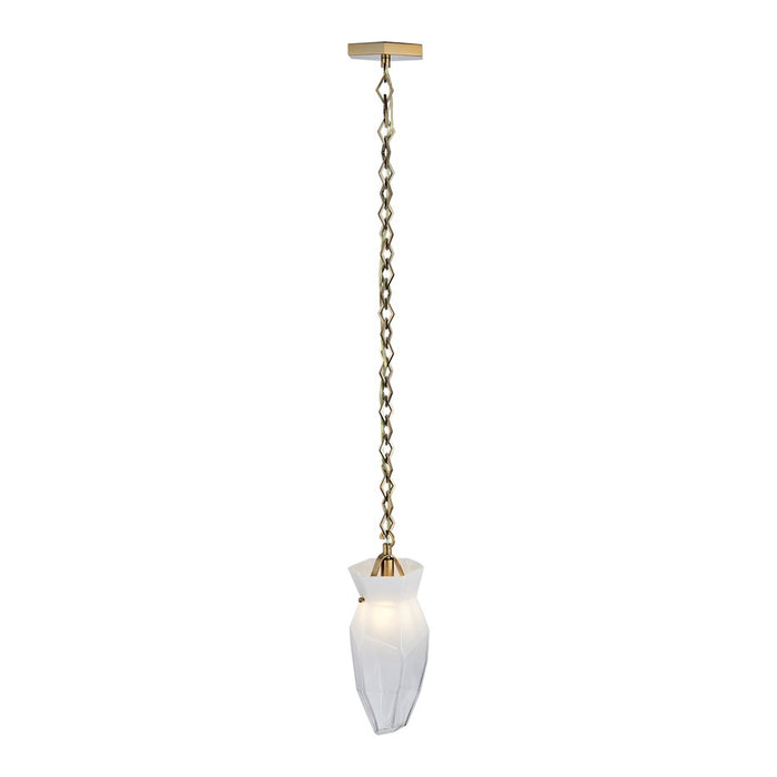 Kalco Lighting Bolsa 1 Light 16" Pendant, Winter Brass