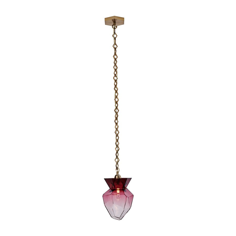 Kalco Lighting Bolsa 1 Light 8" Pendant, Winter Brass - 528312WB