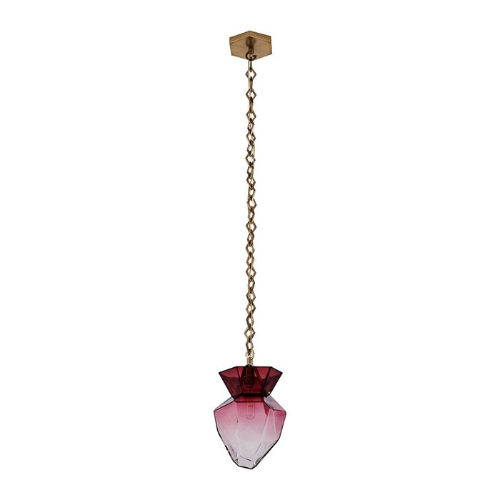 Kalco Lighting Bolsa 1 Light 8" Pendant, Winter Brass