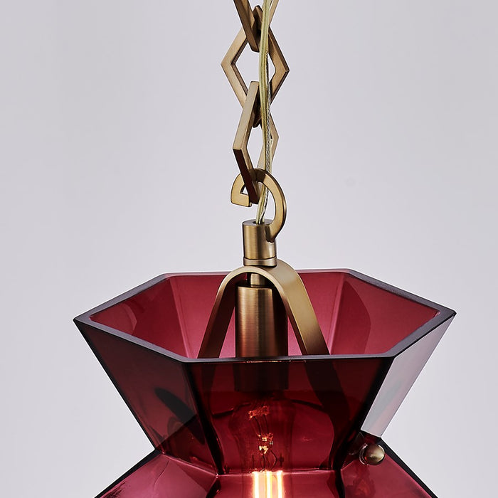 Kalco Lighting Bolsa 1 Light 8" Pendant, Winter Brass
