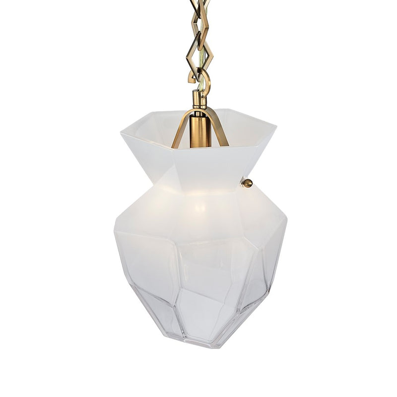 Kalco Lighting Bolsa 1 Light 13" Pendant, Winter Brass