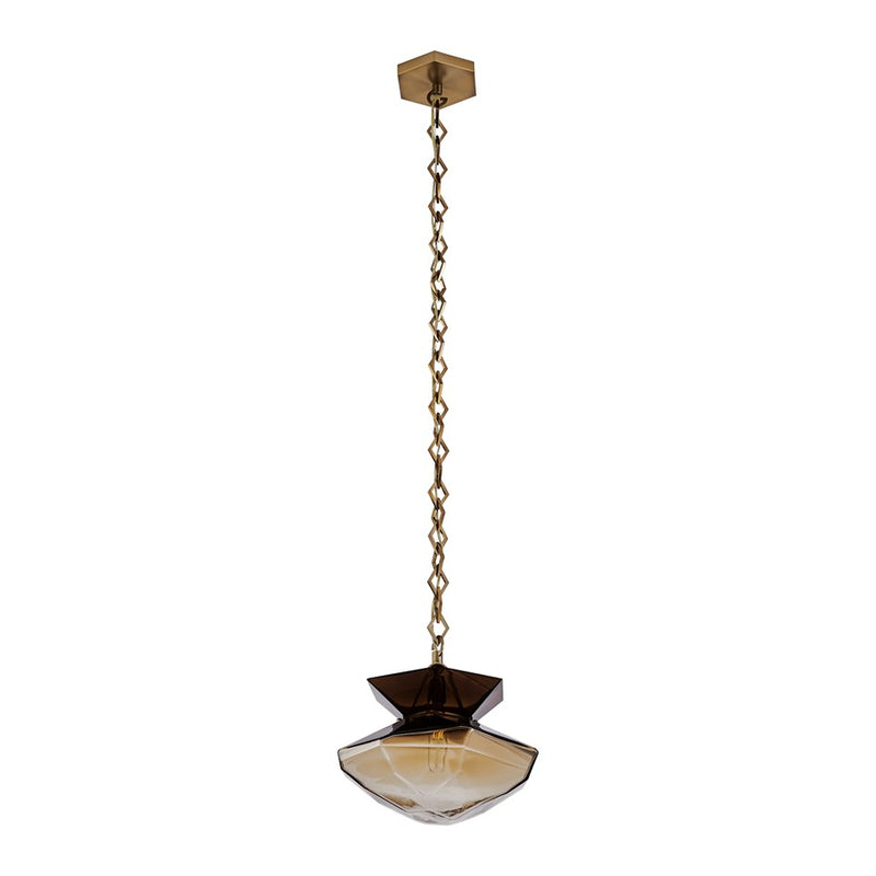 Kalco Lighting Bolsa 1 Light 12" Pendant, Winter Brass
