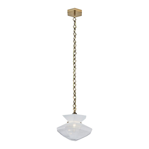 Kalco Lighting Bolsa 1 Light 11" Pendant, Winter Brass - 528313WBWT