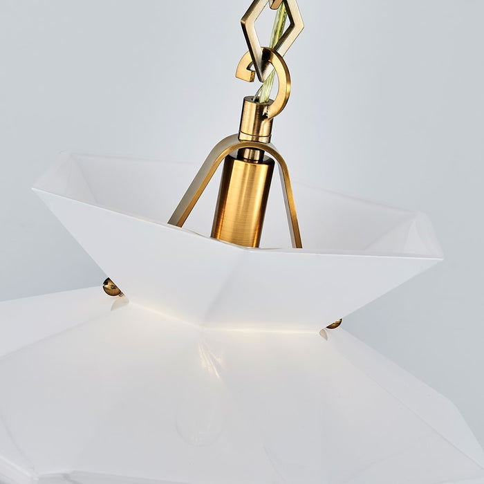 Kalco Lighting Bolsa 1 Light 11" Pendant, Winter Brass