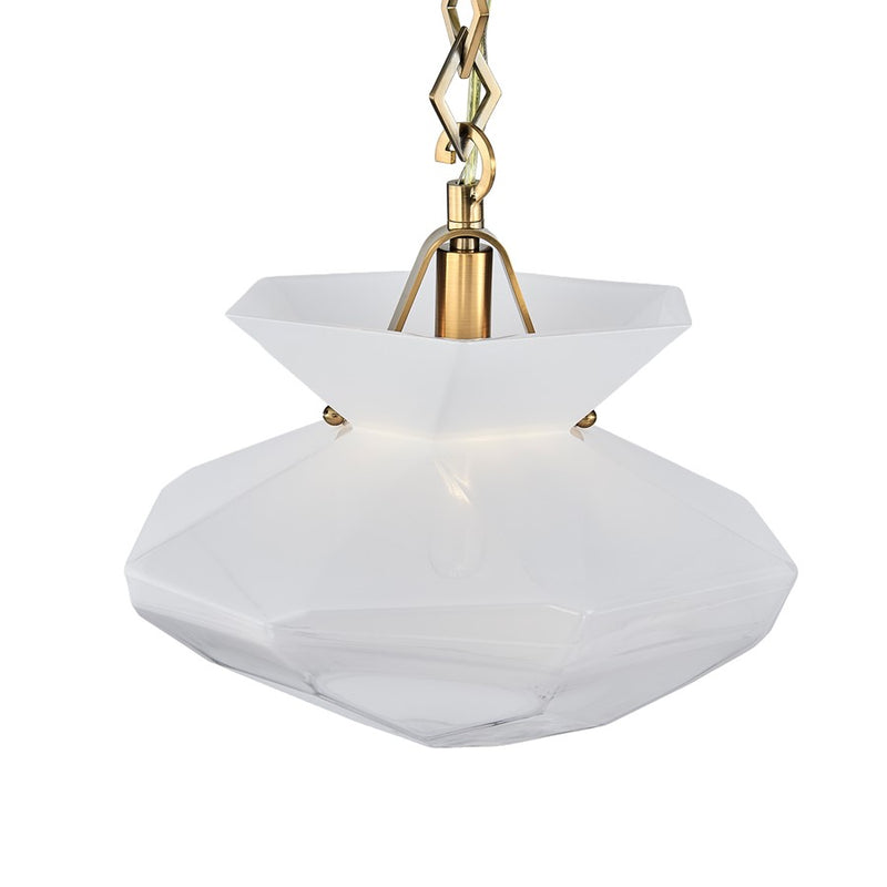 Kalco Lighting Bolsa 1 Light 11" Pendant, Winter Brass