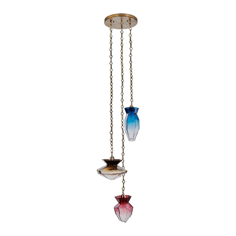 Kalco Lighting Bolsa 3 Light 35" Chandelier, Winter Brass