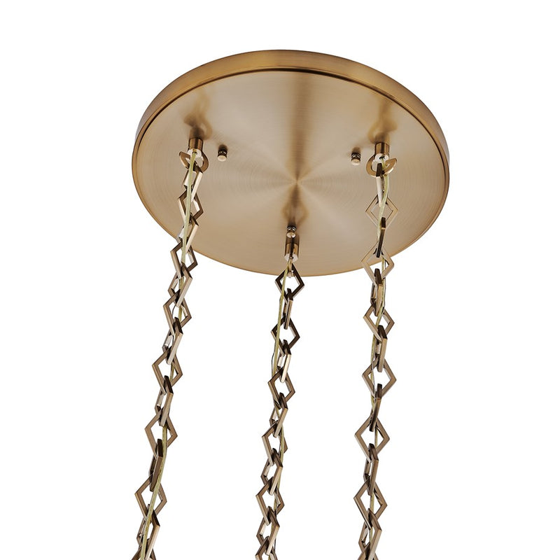 Kalco Lighting Bolsa 3 Light 35" Chandelier, Winter Brass