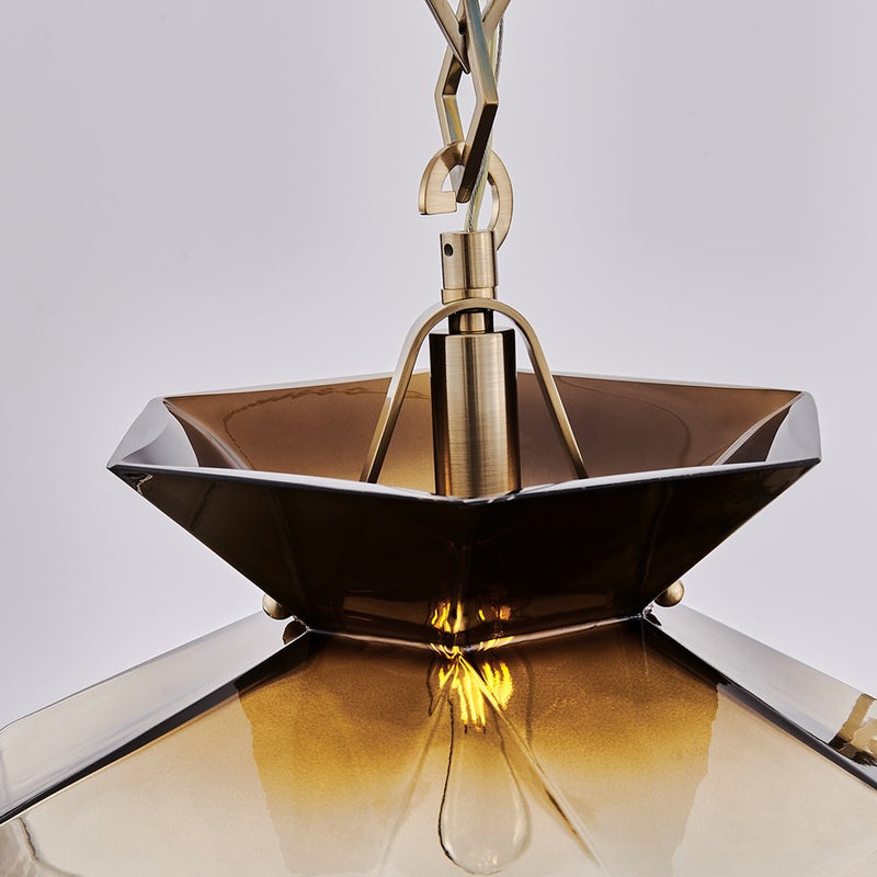 Kalco Lighting Bolsa 3 Light 35" Chandelier, Winter Brass