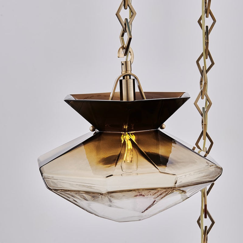 Kalco Lighting Bolsa 3 Light 35" Chandelier, Winter Brass