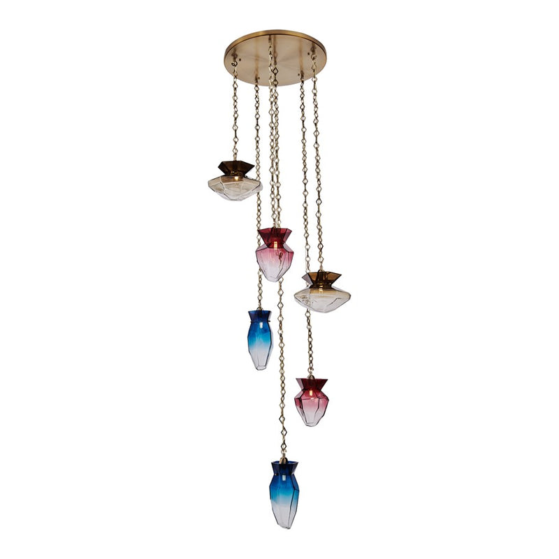 Kalco Lighting Bolsa 6 Light 31" Chandelier, Winter Brass - 528352WB