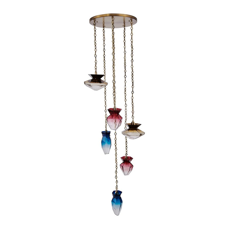 Kalco Lighting Bolsa 6 Light 38" Chandelier, Winter Brass
