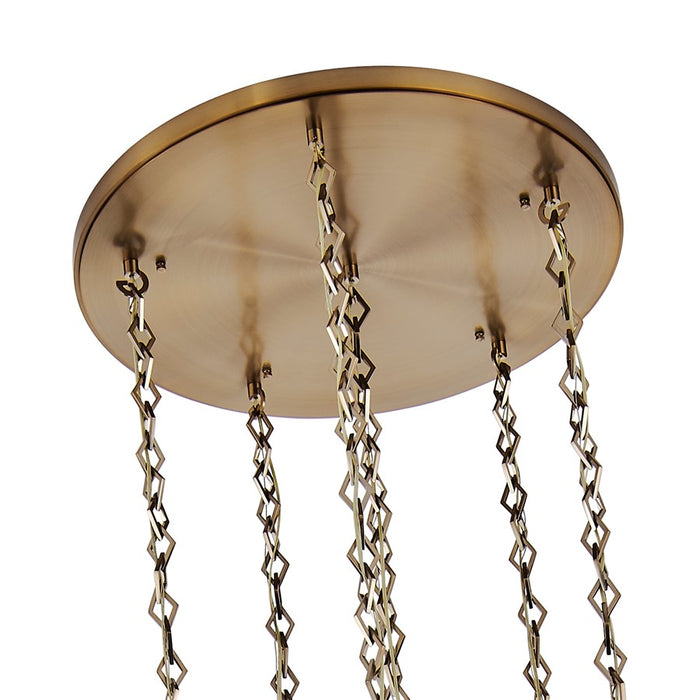 Kalco Lighting Bolsa 6 Light 38" Chandelier, Winter Brass