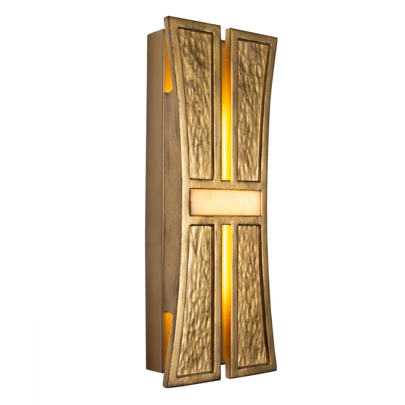 Kalco Lighting Dos 2 Light Wall Sconce, Rustic Gold and Brushed Gold