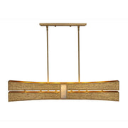 Kalco Dos 6 Light Linear Pendant, Rustic Gold and Brushed Gold - 528461RBG