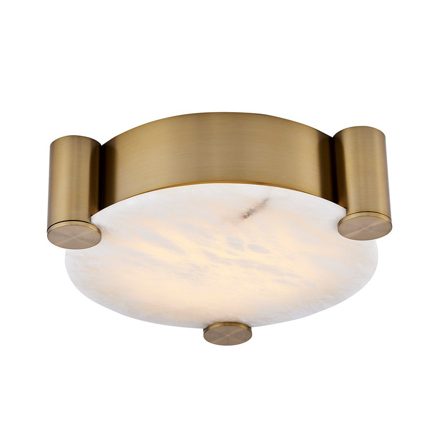 Kalco Lighting Lumba 1 Light 17" Flush Mount, Winter Brass - 528742WB