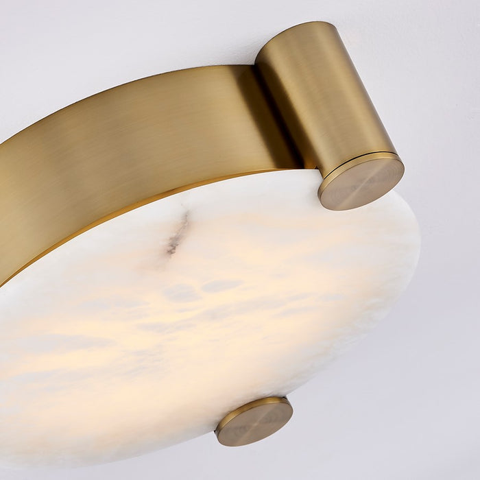 Kalco Lighting Lumba 1 Light 17" Flush Mount, Winter Brass
