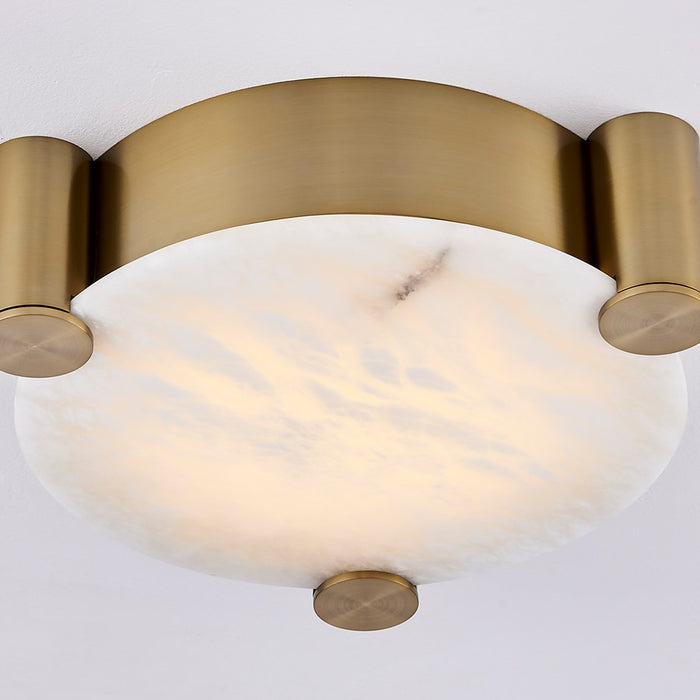 Kalco Lighting Lumba 1 Light 17" Flush Mount, Winter Brass