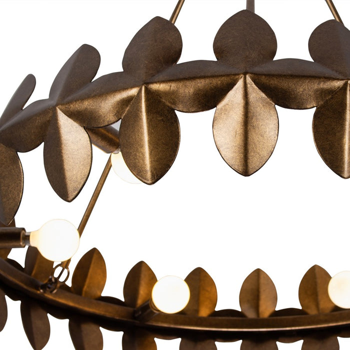 Kalco Lighting Vittoria 6 Light Chandelier, Pearlized Antique Brass