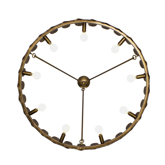 Kalco Lighting Vittoria 9 Light Chandelier, Pearlized Antique Brass