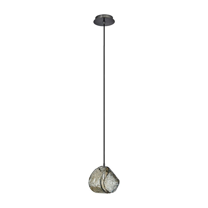 Kalco Lighting Pallina 1 Light Pendant, Satin Black Nickel