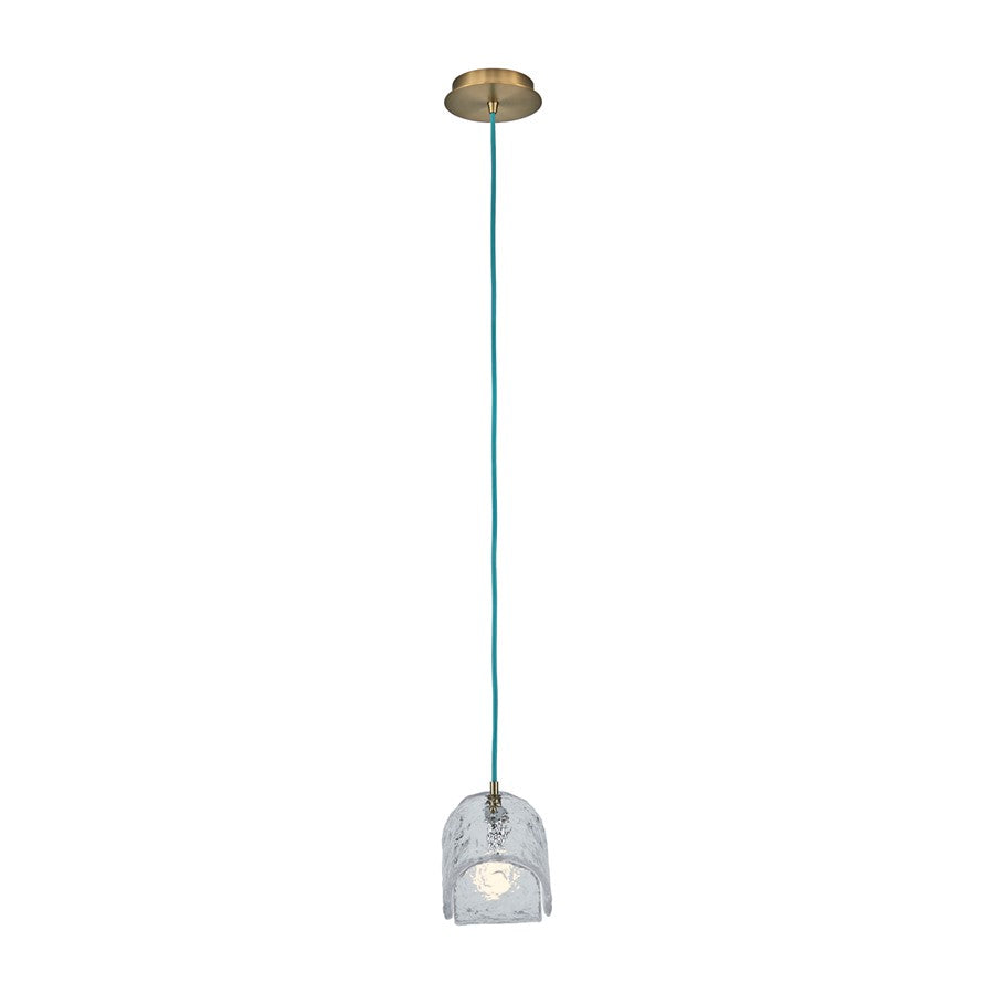 Kalco Lighting Pallina 1 Light 6" Pendant, Winter Brass - 529511WB