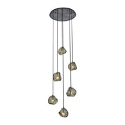 Kalco Lighting Pallina 6 Light Chandelier, Satin Black Nickel - 529552SBN