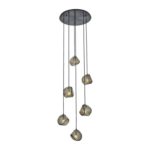 Kalco Lighting Pallina 6 Light Chandelier, Satin Black Nickel - 529552SBN