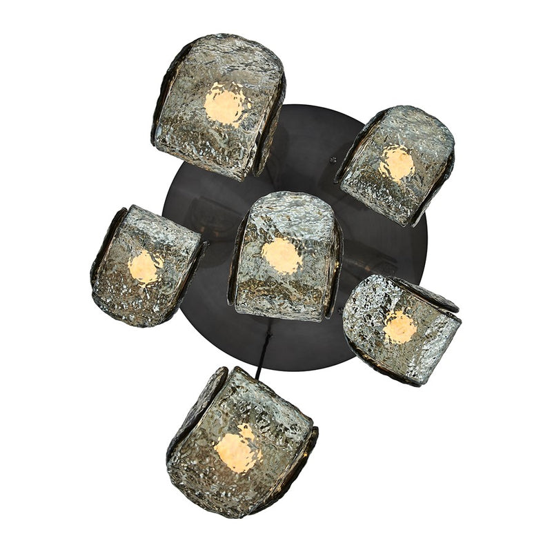 Kalco Lighting Pallina 6 Light Chandelier, Satin Black Nickel