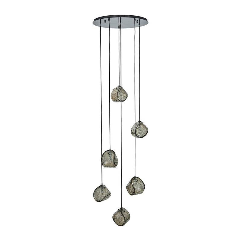 Kalco Lighting Pallina 6 Light Chandelier, Satin Black Nickel