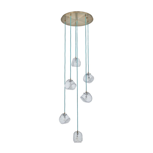 Kalco Lighting Pallina 6 Light 24" Chandelier, Winter Brass