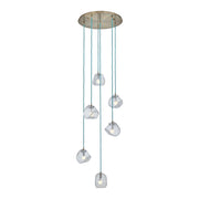 Kalco Lighting Pallina 6 Light 7.5" Chandelier, Winter Brass - 529552WBBC