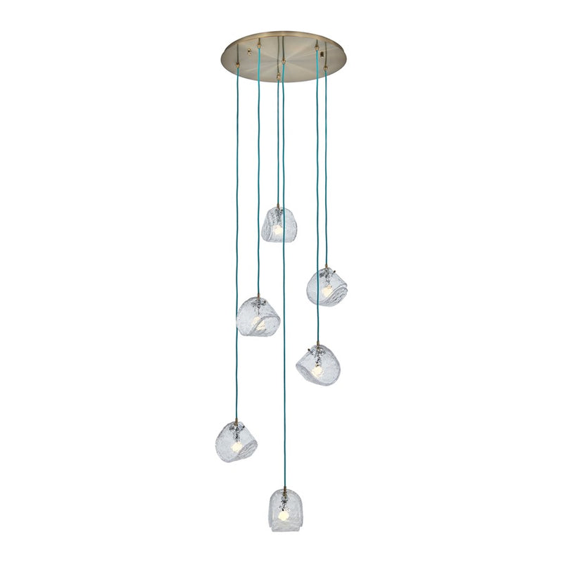 Kalco Lighting Pallina 6 Light 7.5" Chandelier, Winter Brass - 529552WBBC