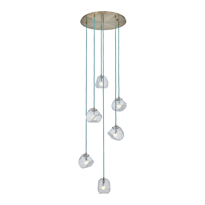 Kalco Lighting Pallina 6 Light 7.5" Chandelier, Winter Brass - 529552WBBC