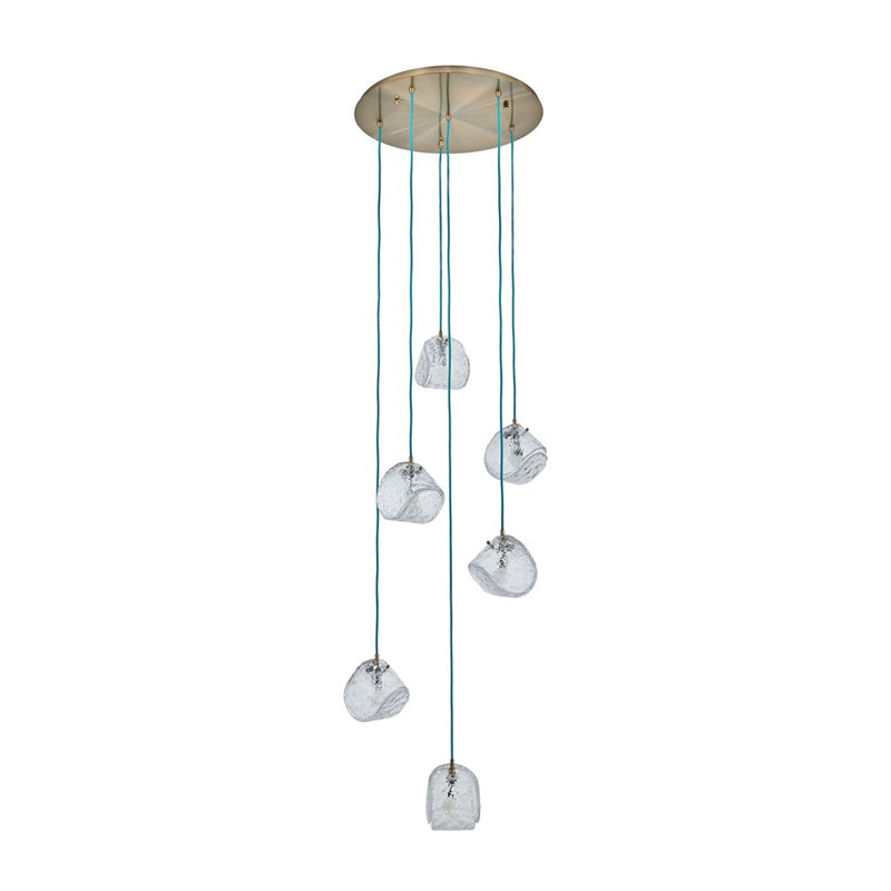 Kalco Lighting Pallina 6 Light 7.5" Chandelier, Winter Brass