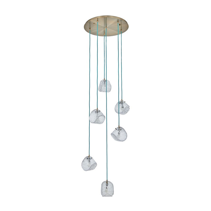 Kalco Lighting Pallina 6 Light 7.5" Chandelier, Winter Brass