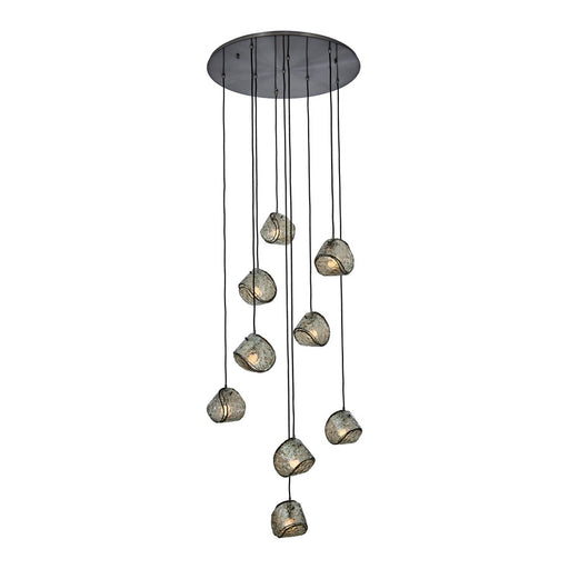 Kalco Lighting Pallina 9 Light Chandelier, Satin Black Nickel - 529553SBN