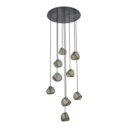 Kalco Lighting Pallina 9 Light Chandelier, Satin Black Nickel