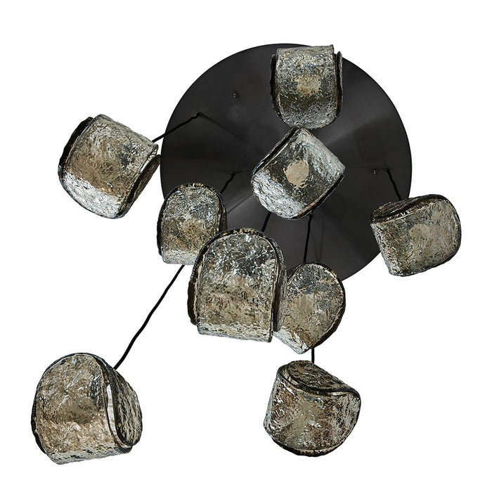 Kalco Lighting Pallina 9 Light Chandelier, Satin Black Nickel