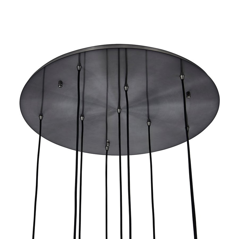Kalco Lighting Pallina 9 Light Chandelier, Satin Black Nickel