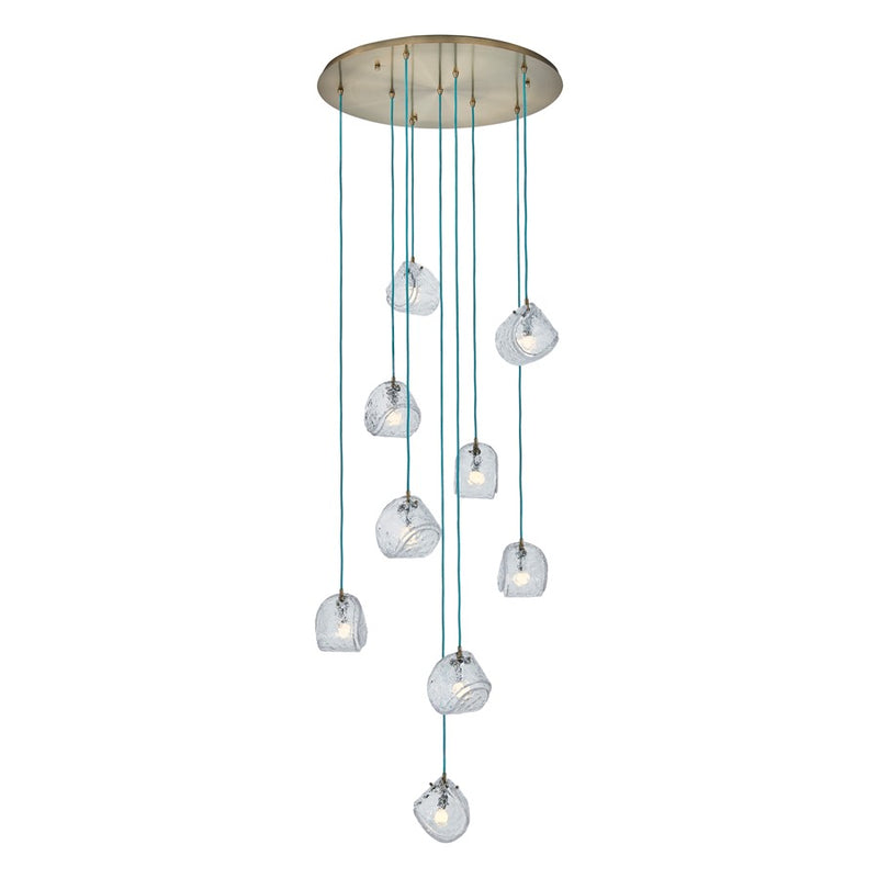 Kalco Lighting Pallina 9 Light 32" Chandelier, Winter Brass - 529553WB
