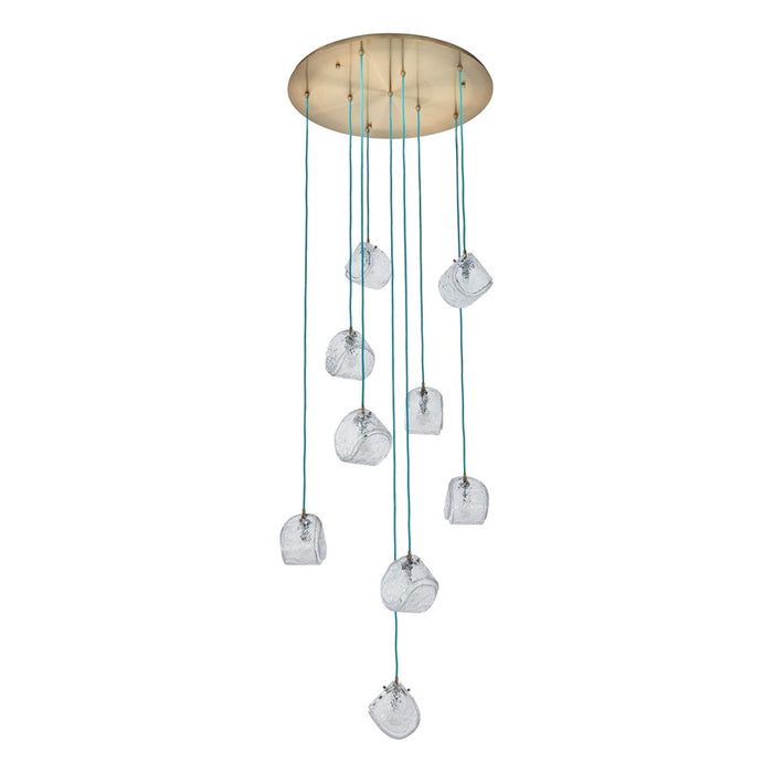 Kalco Lighting Pallina 9 Light 32" Chandelier, Winter Brass