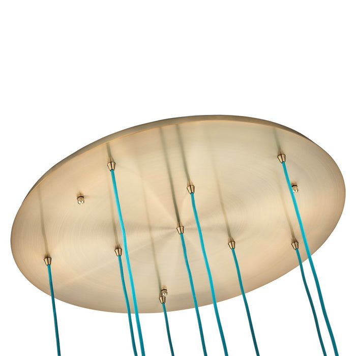 Kalco Lighting Pallina 9 Light 32" Chandelier, Winter Brass