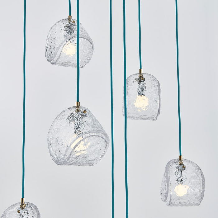 Kalco Lighting Pallina 9 Light 7.5" Chandelier, Winter Brass