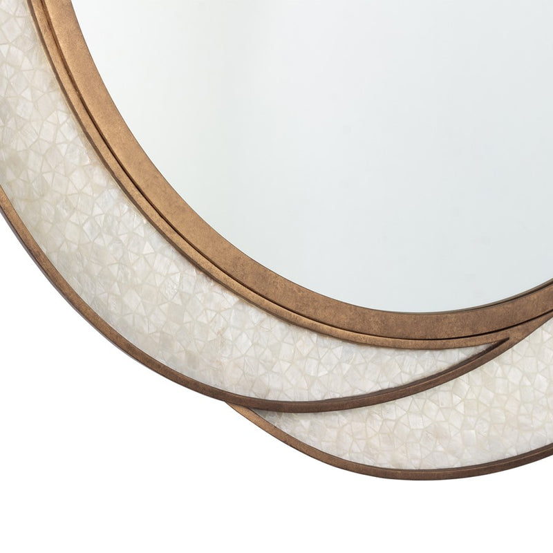 Kalco Lighting Rose Mirror, Pearlized Antique Brass